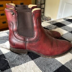 Frye Burgundy/Red Ankle Boots